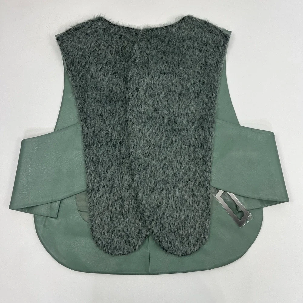 Pet-tree-kor Plank Root Vest Sage‎ Green Mens 48 (Large) Cybercore Urban Modern